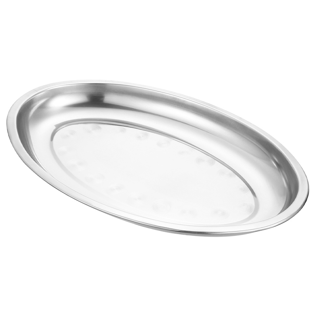 Travertine Tray Oval - طبق عشاء بيضاوي من الفولاذ المقاوم