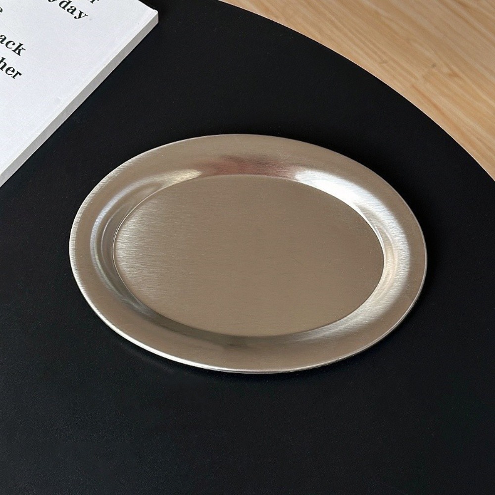 Travertine Tray Oval - صينية كيك جديدة من الفولاذ المقاوم