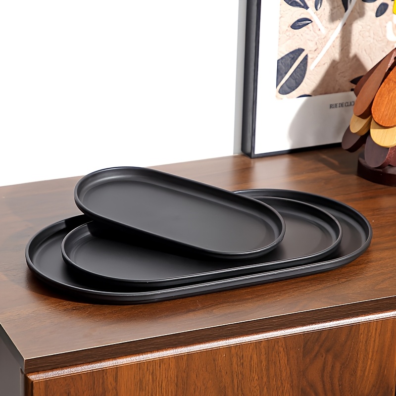 Travertine Tray Oval - طقم من 3 قطع بثلاثة أحجام،