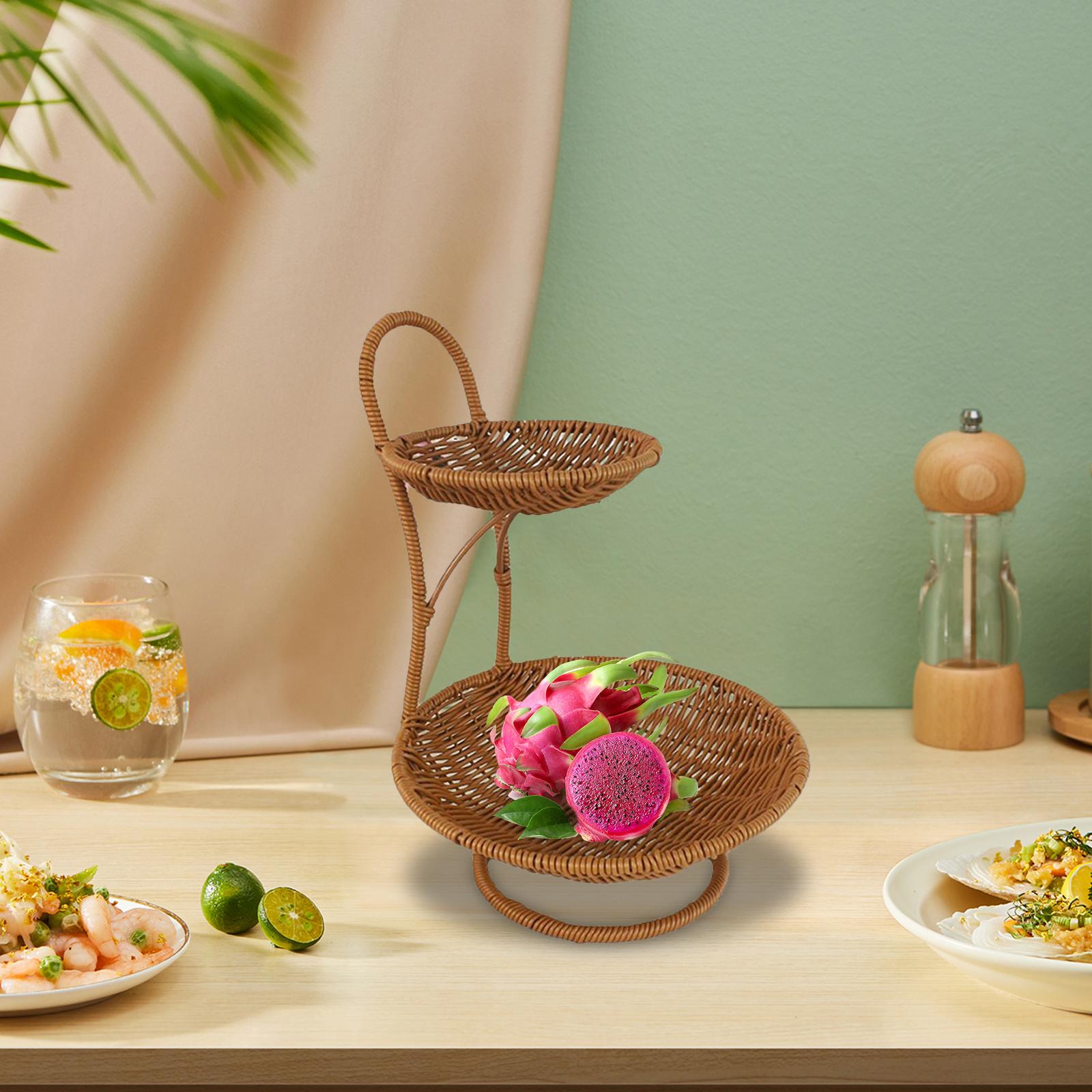 سلة تقديم طعام دائرية، رف تخزي - مراجعة Rattan Tray Handle وسعره