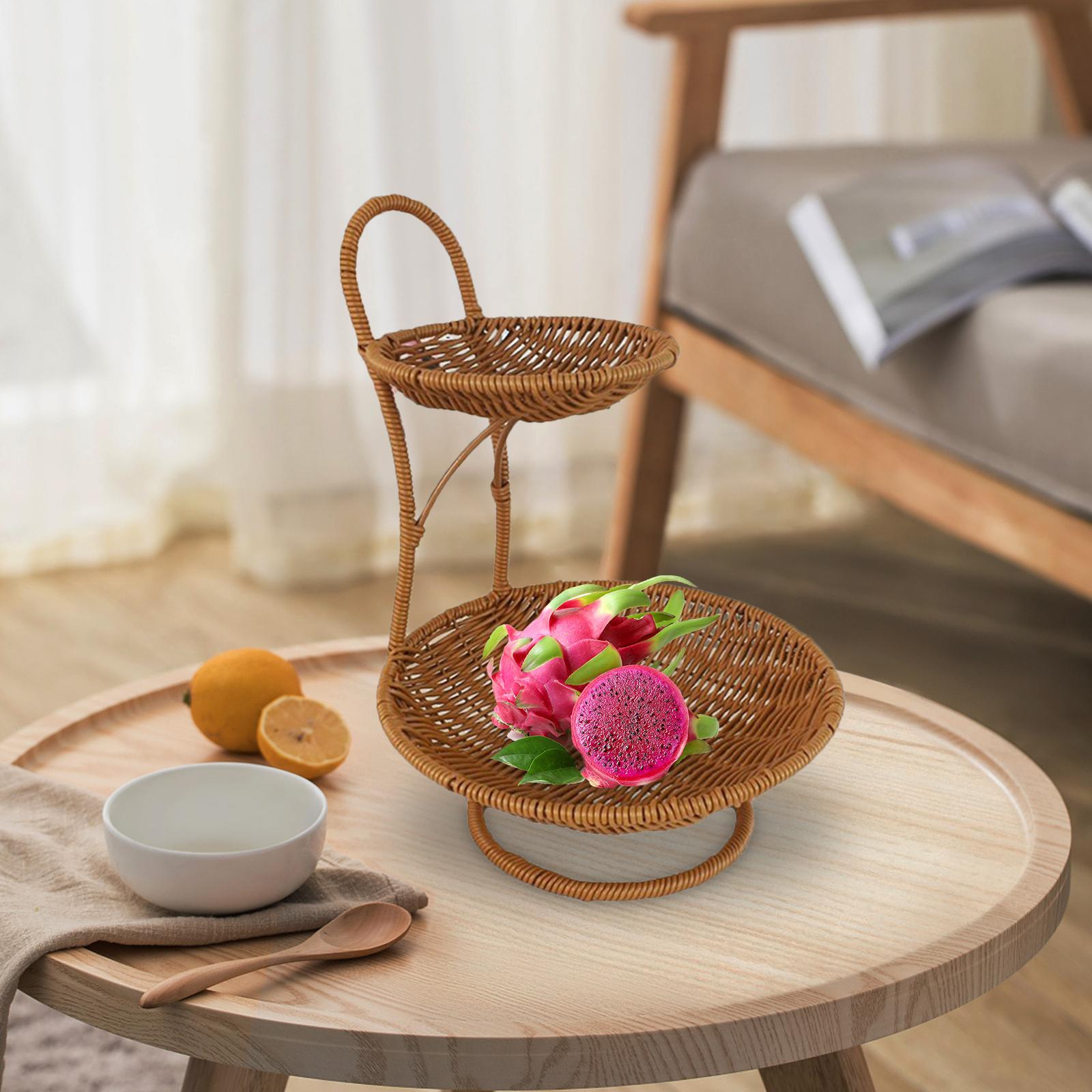 سلة تقديم طعام دائرية، رف تخزي - مراجعة Rattan Tray Handle وسعره