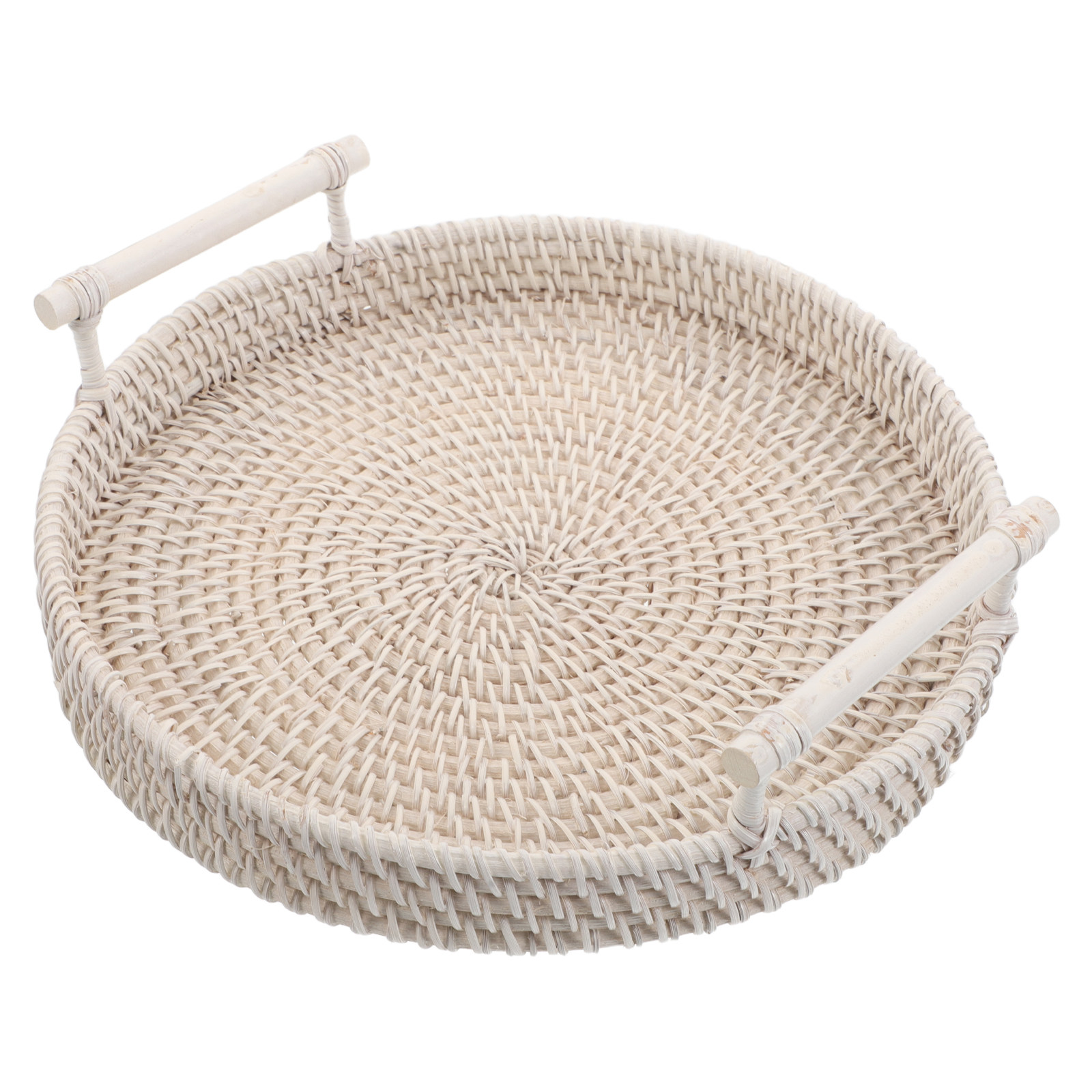 صينية تقديم دائرية من الروطان  - مراجعة Rattan Tray Handle وسعره