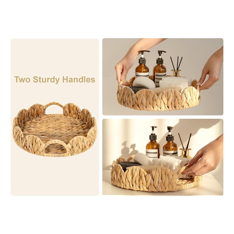 صينية دائرية ذات حواف متموجة A - مراجعة Rattan Tray Handle وسعره
