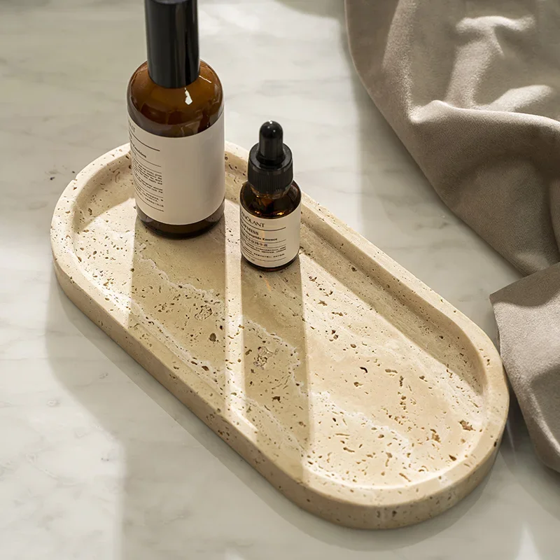 علبة حجر الترافرتين البيضاوي ل - مراجعة Travertine Tray Oval وسعره