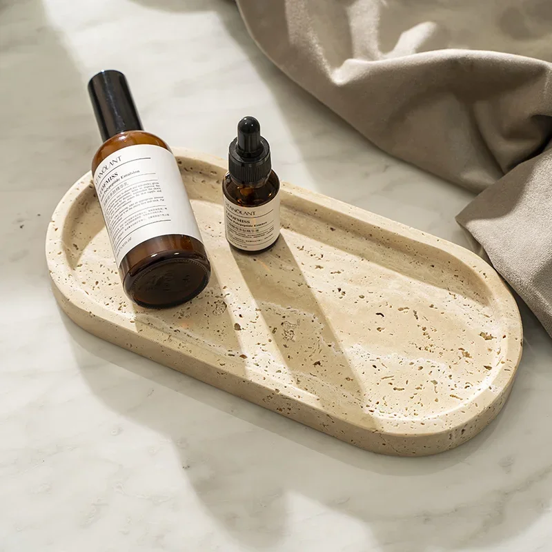 علبة حجر الترافرتين البيضاوي ل - مراجعة Travertine Tray Oval وسعره
