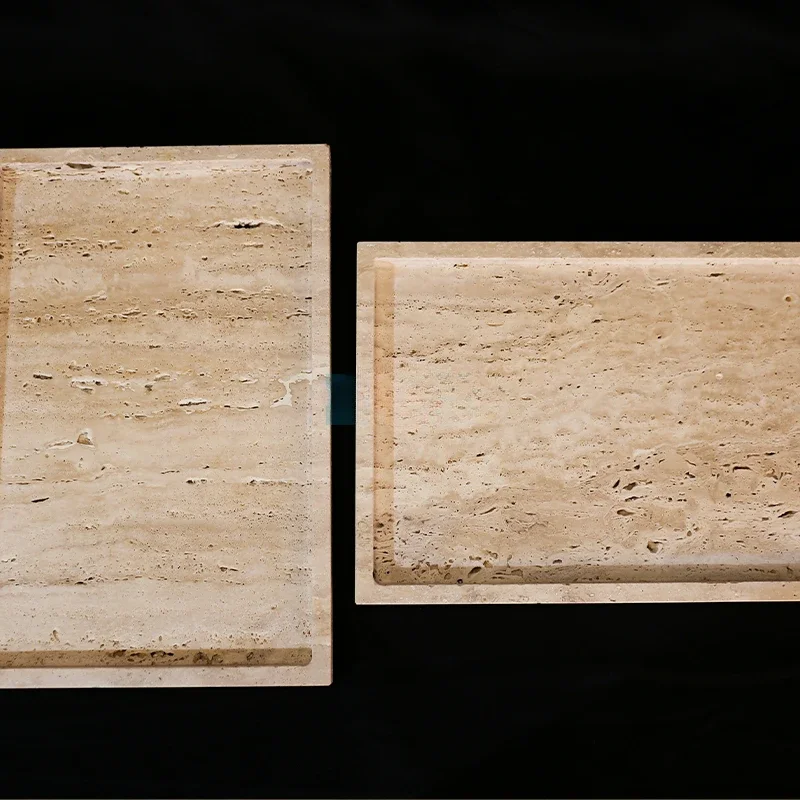 【طبيعي】صينية تقديم مربعة بيضاو - مراجعة Travertine Tray Oval وسعره