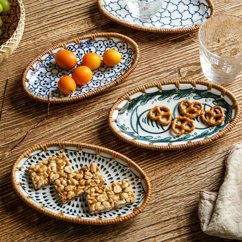 صينية فواكه سيراميكية منسوجة م - مراجعة Travertine Tray Oval وسعره